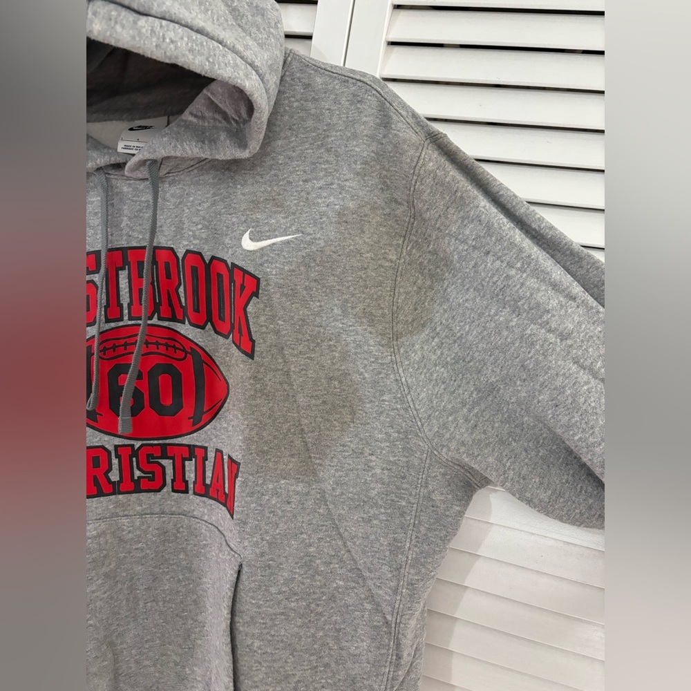 Nike Gray Hoodie with Red Print Size L - Picture 6 of 10